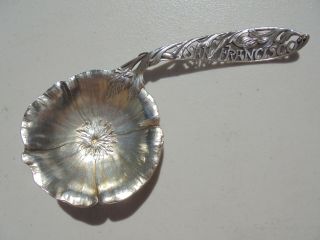 Antique Sterling Silver Souvenir Bonbon Spoon San Francisco Poppy Shreve Treat