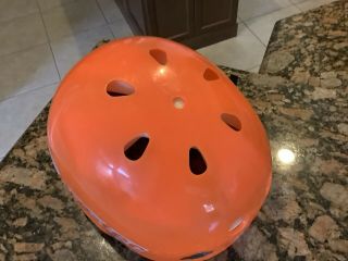 True vintage old school 1980s rare Protec orange skateboard helmet 3