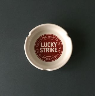 Vintage Lucky Strike Ceramic Round Ashtray Made For Serbian Market