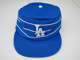 Vintage 1970s Los Angeles Dodgers Pillbox Style Nylon Mesh Snapback Hat Cap 2