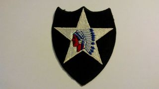 Wwii U.  S.  Army 2nd Infantry Division Snow Back Patch - Ww2 Vintage Army