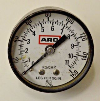 Aged Vintage Aro Kg/sm2 160 Psi Air Pressure Gauge Threaded Rare