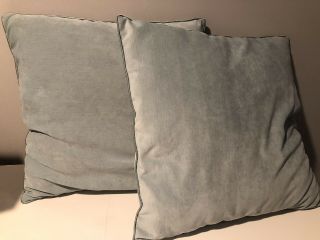 Set Of Two - Pier 1 One 19 " X 19 " Square Throw Pillows Pale Aqua Soft
