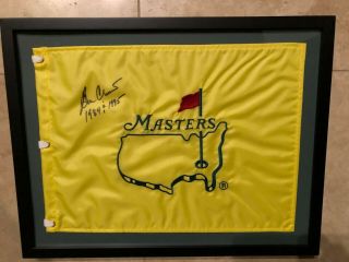 Masters Golf Champion Ben Crenshaw Signed Masters Flag Framed and Matted EXC 3