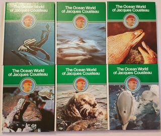 The Ocean World Of Jacques Cousteau : Vol 1 - 6; 1975 Vintage,  Hc (6 Books)