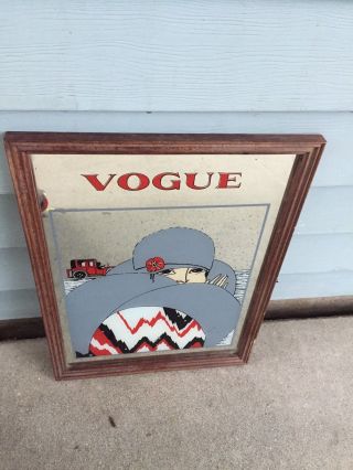 Vintage Vogue Beauty Makeup Mirror Frame Sign Picture Advertisement