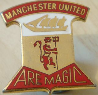 Manchester United Vintage 70s 80s Badge Maker Reeves Bham Brooch Pin 28mm X 30mm