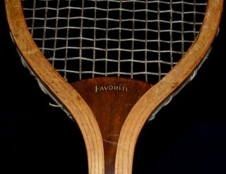Vintage Wood 1905 Spalding Favorite Tennis Racket Soft Mellow Finish