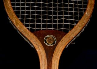 Vintage Wood 1905 Spalding FAVORITE Tennis Racket Soft Mellow Finish 2