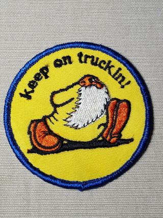Vintage Keep On Truckin Embroidered Patch 3 X 3 Motorcycle Patch Hippie