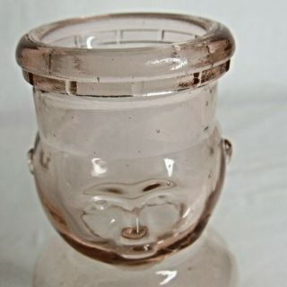 Vintage Half Pint Milk Bottle Baby Face Cream Top Pink Glass 3
