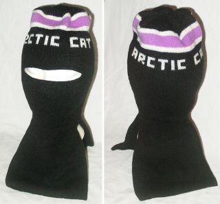 Vintage Knit Face Mask Arctic Cat Snowmobile Beanie Hat Racing Panther El Tigre