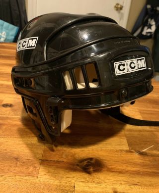Vtg Vintage Black Ccm Hockey Helmet - Adult Medium - Large