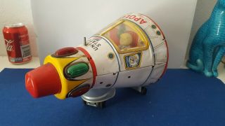 Rare Antique Tin Masudaya Modern Toys Apollo Space Ship Made In Japan