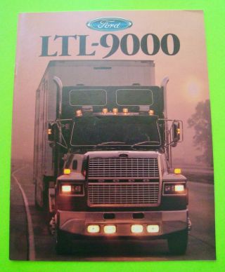 1988 Ford Ltl - 9000 Tractor Trailer Big Rig Truck Dlx Color Brochure 24 - Pgs Xlnt,