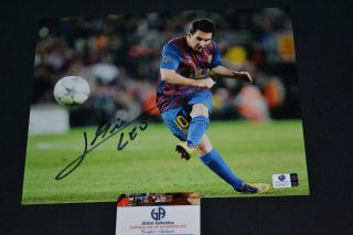 Lionel " Leo " Messi Signed Autograghed Barcelona 8x10 Photo