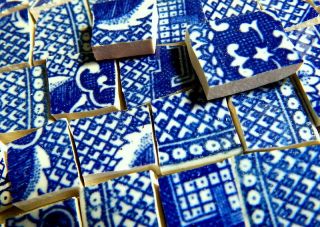 China Mosaic Tiles Blue Willow Mini Tiles 100 Vintage Mosaic Tiles