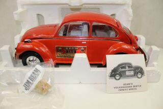 Vintage 1973 Jim Beam Kentucky Whiskey Volkswagen Beetle Decanter Bottle Red