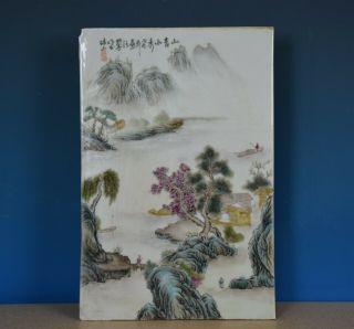 Delicate Antique Chinese Porcelain Plaque Famille Rose Marked Wang Yeting H3859