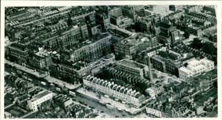 Vintage Photograph Of An Aerial View Of The City Where Can See The London Hospit