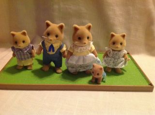 Calico Critters/sylvanian Families Vintage Honey Slydale Foxes With Baby