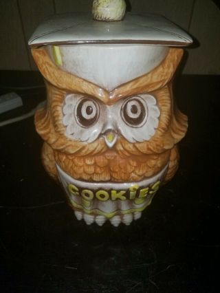 Vintage Treasure Craft Wise Owl Graduate Cookie Jar 1960s