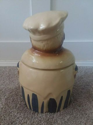 Vintage 1940s Black Americana Cookie Cooky Jar Cook Jolly Chef Ceramic 10.  5 