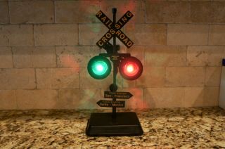 Vintage Rail Road Crossing Signal Flashing Lights And Train Sounds G Scale