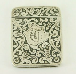 Vintage / Antique Victorian Sterling Silver Match Safe / Vesta Case