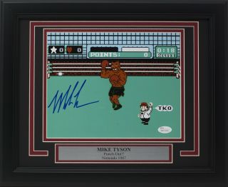 Mike Tyson Signed Framed Boxing 8x10 Punch Out Photo Jsa