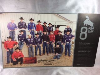 Wrangler Professional Pro Bull Riders Cowboy Rodeo 19 X 11 Poster W 1 Signature
