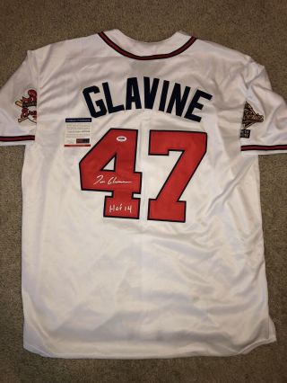 Tom Glavine Signed 1995 Ws Jersey “hof 14” Atlanta Braves Psa/dna Authentication