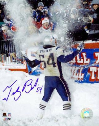Tedy Bruschi England Patriots Signed Autographed Snow Play 16x20 Photo