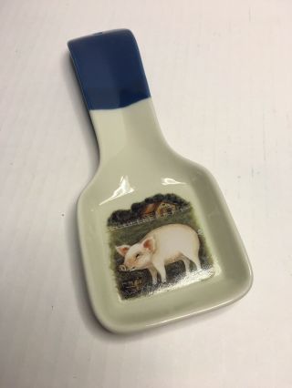 Otagiri Porcelain Farm Pig Spoon Rest Japan Vintage 9”