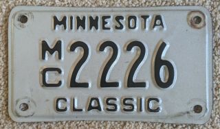 Minnesota Classic Motorcycle License Plate Antique Vintage
