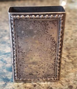 Antique Sterling Silver Match Box Holder Cover - Cr Hallmark
