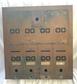 Antique/vtg Brass Face Apartment Letter Box By Keilson For Us Mail 17”x16”