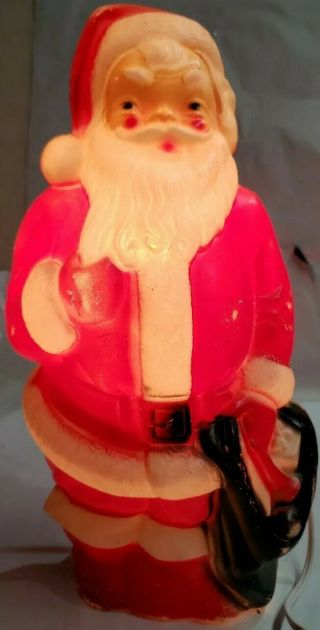 Vintage Santa Claus Lighted Blow Mold Empire Plastic 13 " Christmas 1968 1119