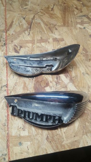 Authentic Vintage Triumph Motorcycle Fuel Gas Tank Emblems