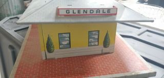 Vintage O Scale Marx Tin Glendale Freight & Passenger Train Station 3