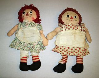 2 Vintage Knickerbocker Johnny Gruelle Raggedy Ann Dolls
