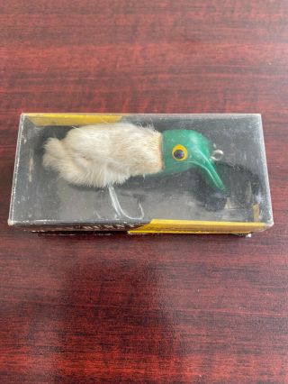 Vintage Lucky Bunny Bait Co.  Fishing Lure W/box Green Color Tackle Box Find
