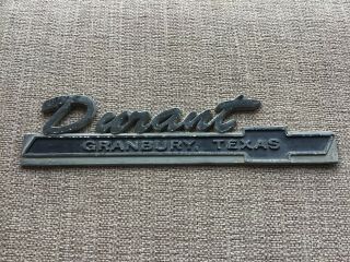 Vintage Durant Chevrolet Car Dealer Dealership Metal Emblem Granbury,  Texas