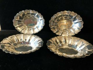 4 Vintage Sterling Silver Candy/nuts Cups 5 Oz