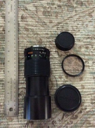 Vintage Minolta Md Tele Rokkor 200 Mm 1:4 Lens - With Case - Japan