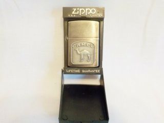 Vintage Black 1992 Advertising Zippo Lighter Camel Cigarettes & Box