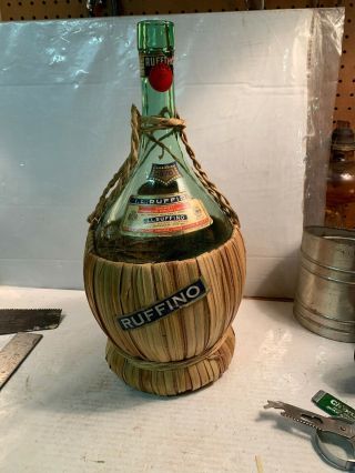 Vintage I.  L.  Ruffino Chianti - 1970 1 Gallon Wine Bottle In Basket