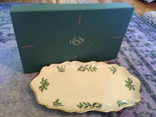 Vintage Lenox Holiday 9 1/2 Inch Tray.  W/ Box.