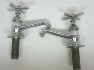 2 Matching Vintage Hot And Cold Bathroom Sink Faucet