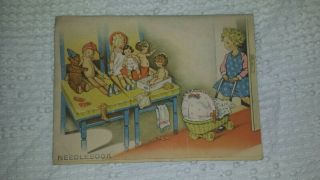 Vtg Pop Up Display Sewing Needle Book Made In Germany Eingetragen Little Dolly